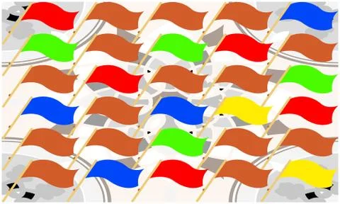Digital textile design of color flags art Illustrazione stock
