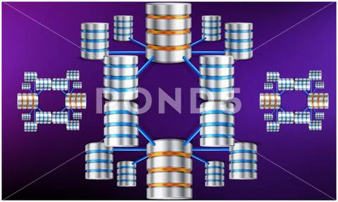 Digital textile design of data security network on abstract background 库存插图