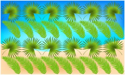 Digital textile design of different leaves Illustrazione stock