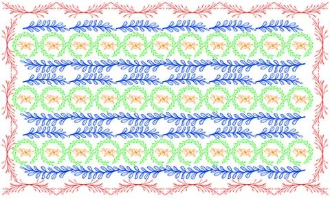 Digital textile design of different leaves Stock Illustration
