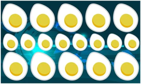 Digital textile design of eggs on abstract background Illustrazione stock