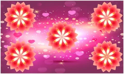Digital textile design of flower on abstract background Stock Illustration