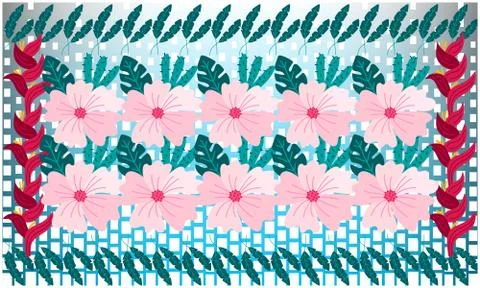 Digital textile design of flowers Illustrazione stock