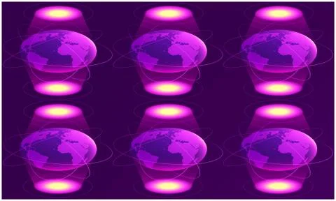 Digital textile design of globe on abstract background Stock Illustration