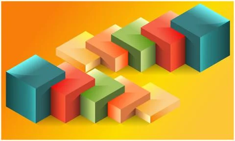 Digital textile design of inserted boxes on abstract background Illustrazione stock