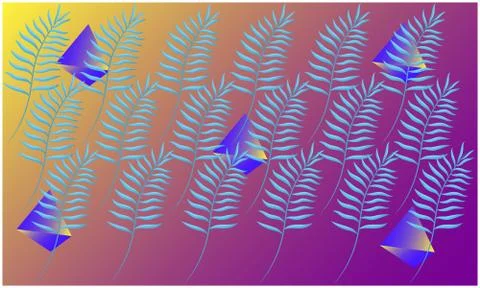 Digital textile design of leaves Stock Illustration
