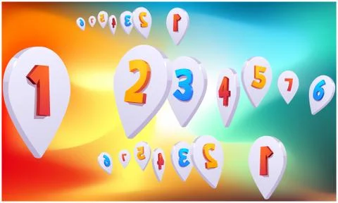 Digital textile design of location mark on abstract background Stock Illustration