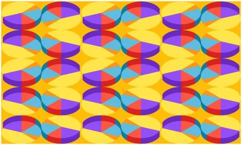 Digital textile design of multi colored art on abstract background Stock Illustration