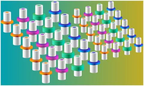 Digital textile design of objects on abstract background Stock Illustration