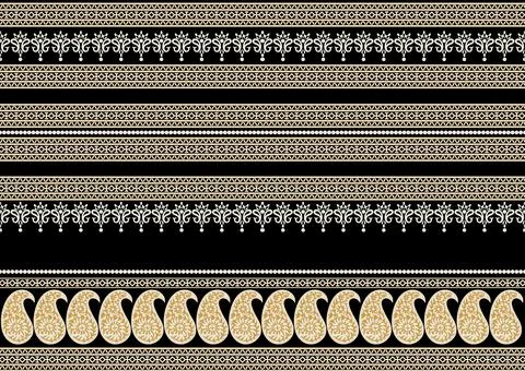 Digital textile design pattern Boder Illustrazione stock