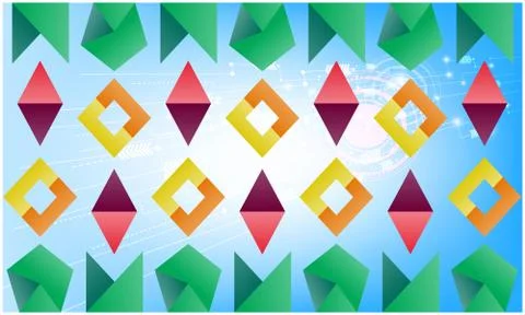 Digital textile design of polygon art on abstract background Stock Illustration