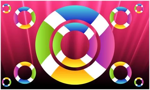 Digital textile design of rainbow art on abstract backgrounds Stock Illustration