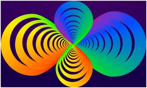 Digital textile design of rainbow infinite symbol on abstract background Illustrazione stock