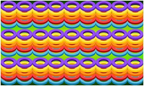 Digital textile design of various circles art on abstract background Stock Illustration