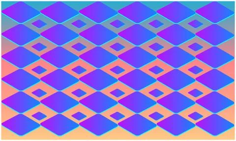 Digital textile design of various cubes on abstract background Stock Illustration