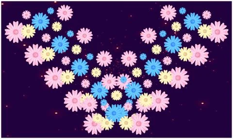 Digital textile design of various flower on abstract background Stock Illustration