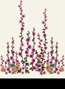 Digital textile Print Manually illustrated for textile Branding Stock Illustration