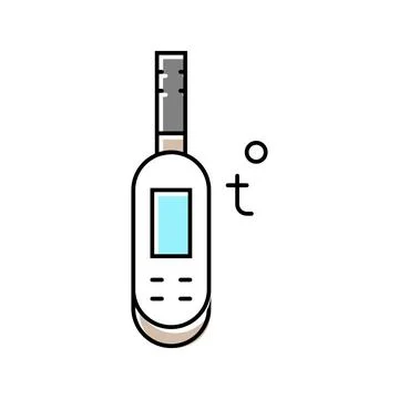 Digital thermometer agri tech color icon vector illustration Illustrazione stock