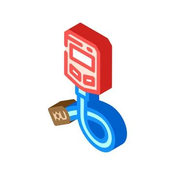 Digital thermometer agri tech isometric icon vector illustration Stock Illustration