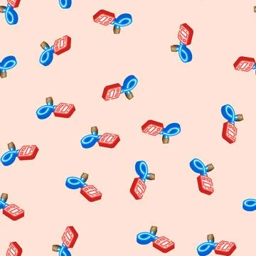 Digital thermometer agri tech isometric icon seamless pattern Stock Illustration