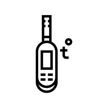 Digital thermometer agri tech line icon vector illustration 스톡 일러스트