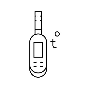 Digital thermometer agri tech line icon vector illustration 스톡 일러스트