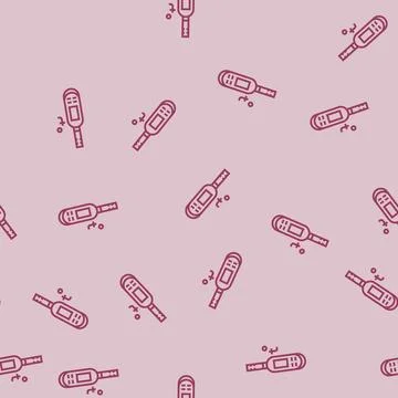 Digital thermometer agri tech line seamless pattern Stock Illustration