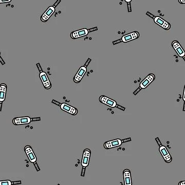 Digital thermometer agri tech vector seamless pattern Illustrazione stock