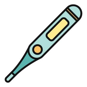 Digital thermometer checking body temperature for health Stock Illustration