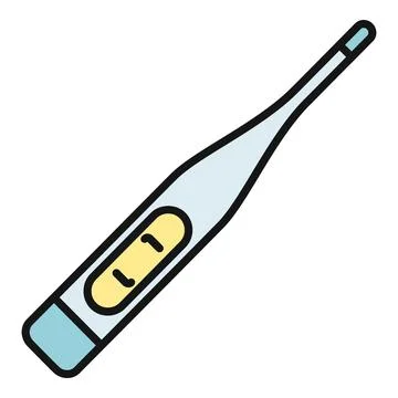 Digital thermometer checking human body temperature for health Stock Illustration