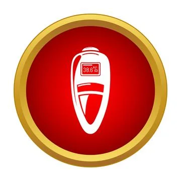 Digital thermometer displaying fever temperature medical icon Stock-Illustration