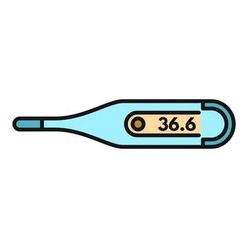 Digital thermometer displaying measuring body temperature concept Stock Illustration