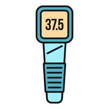 Digital thermometer displaying normal human body temperature Stock Illustration