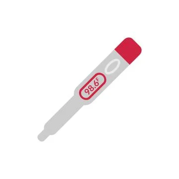 Digital thermometer flat icon eps with white background Stock Illustration