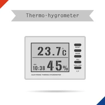 Digital thermometer hygrometer icon Stock Illustration