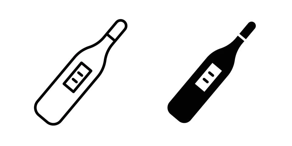Digital thermometer icon concept logo design collection Stock Illustration