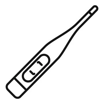 Digital thermometer icon outline vector. Medical fever Stock Illustration