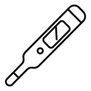 Digital thermometer icon outline vector. Patient clinical examination イラスト素材