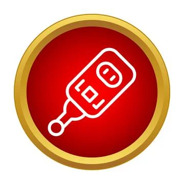 Digital thermometer measuring body temperature in red circle Stock Illustration
