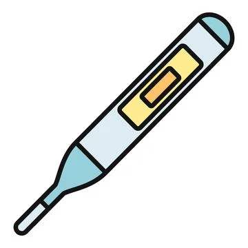 Digital thermometer measuring body temperature for health monitoring Stock Illustration