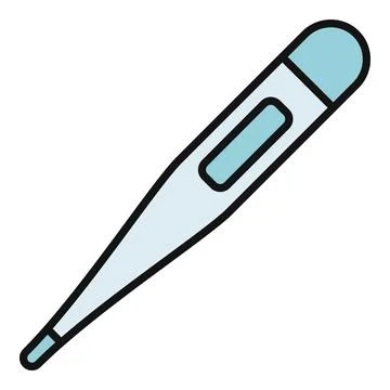 Digital thermometer measuring body temperature for health checkup Stock Illustration