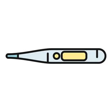 Digital thermometer measuring human body temperature for health Stock Illustration