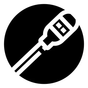 Digital thermometer measuring temperature icon in a black circle Stock Illustration