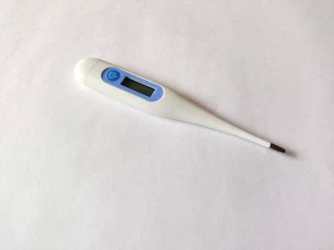 Digital Thermometer for measuring temperature. Isolated on white Stock Photos