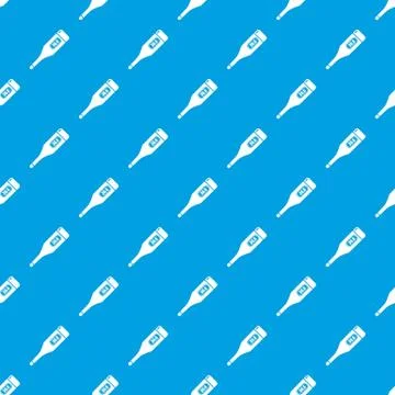 Digital thermometer pattern vector seamless blue Stock Illustration