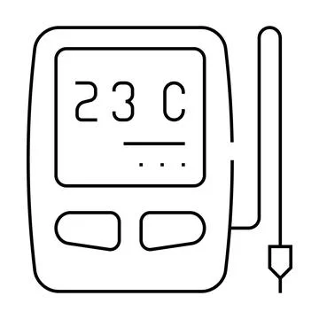 Digital thermometer with sensor line icon vector illustration Stock Illustration