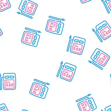 Digital thermometer with sensor vector seamless pattern Illustrazione stock