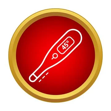 Digital thermometer showing a high temperature reading Stock Illustration