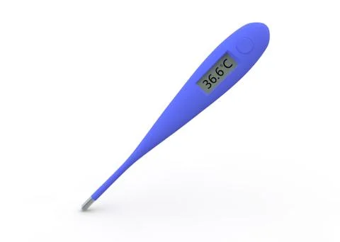 Digital thermometer shows a temperature of 36.6 degrees Celsius Stock Illustration