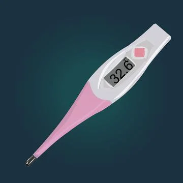Digital Thermometer vector illustration on blank background Stock Illustration